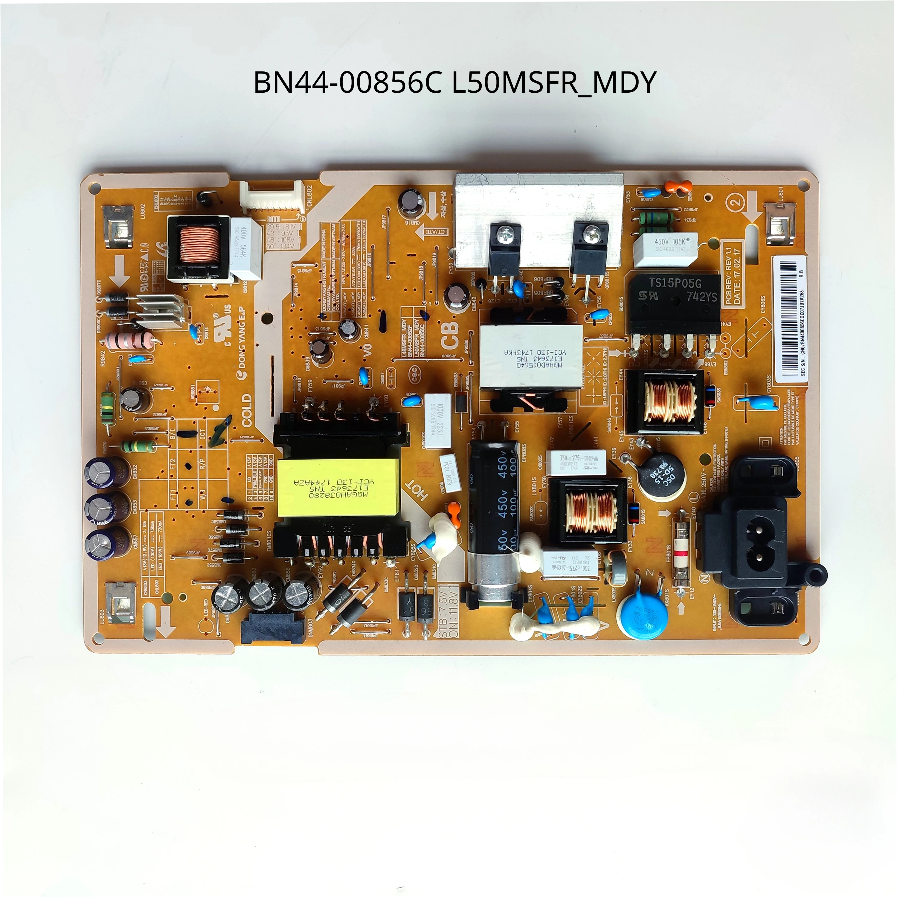 

Original BN44-00856C L50MSFR_MDY Power Supply Board is for UN49J5200AK UN49J5200AH UN49J5200AG UE49M5075AU 49 Inch TV