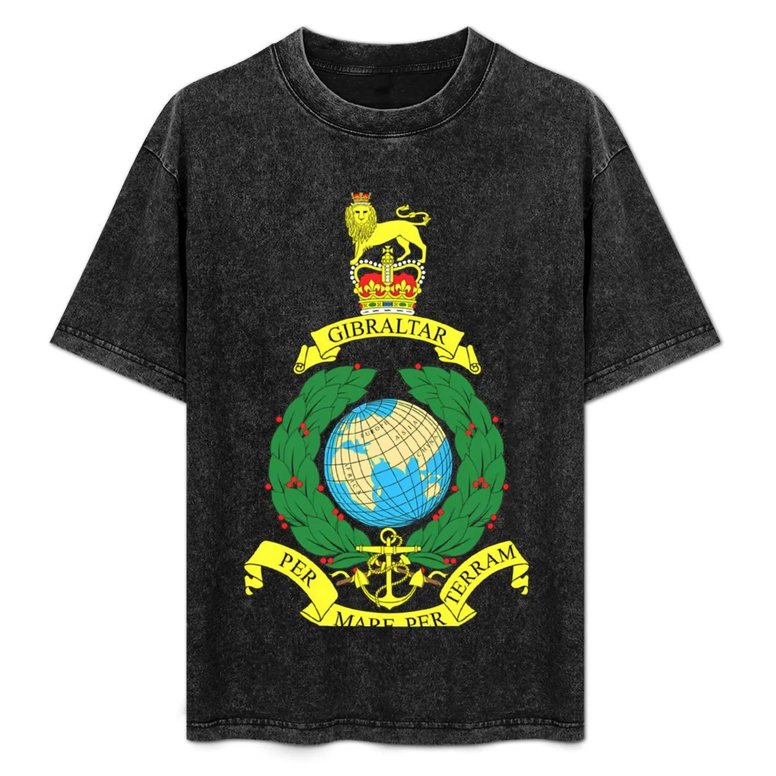 Camiseta con insignia Royal Marines Per Mare Per Terram, camiseta deportiva de talla grande para gimnasio