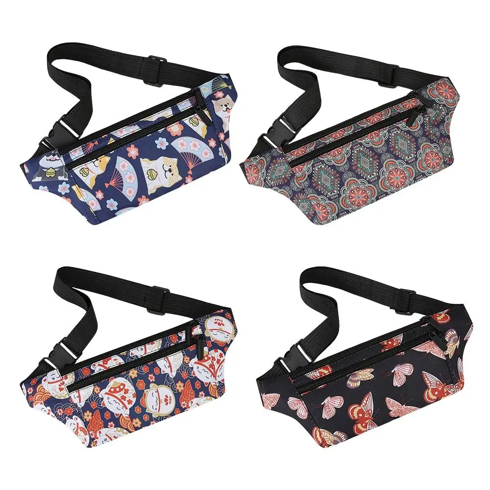 새로운 경량 여성 스포츠 허리 팩 조절 가능한 다기능 머니 벨트 지퍼 파우치 지갑