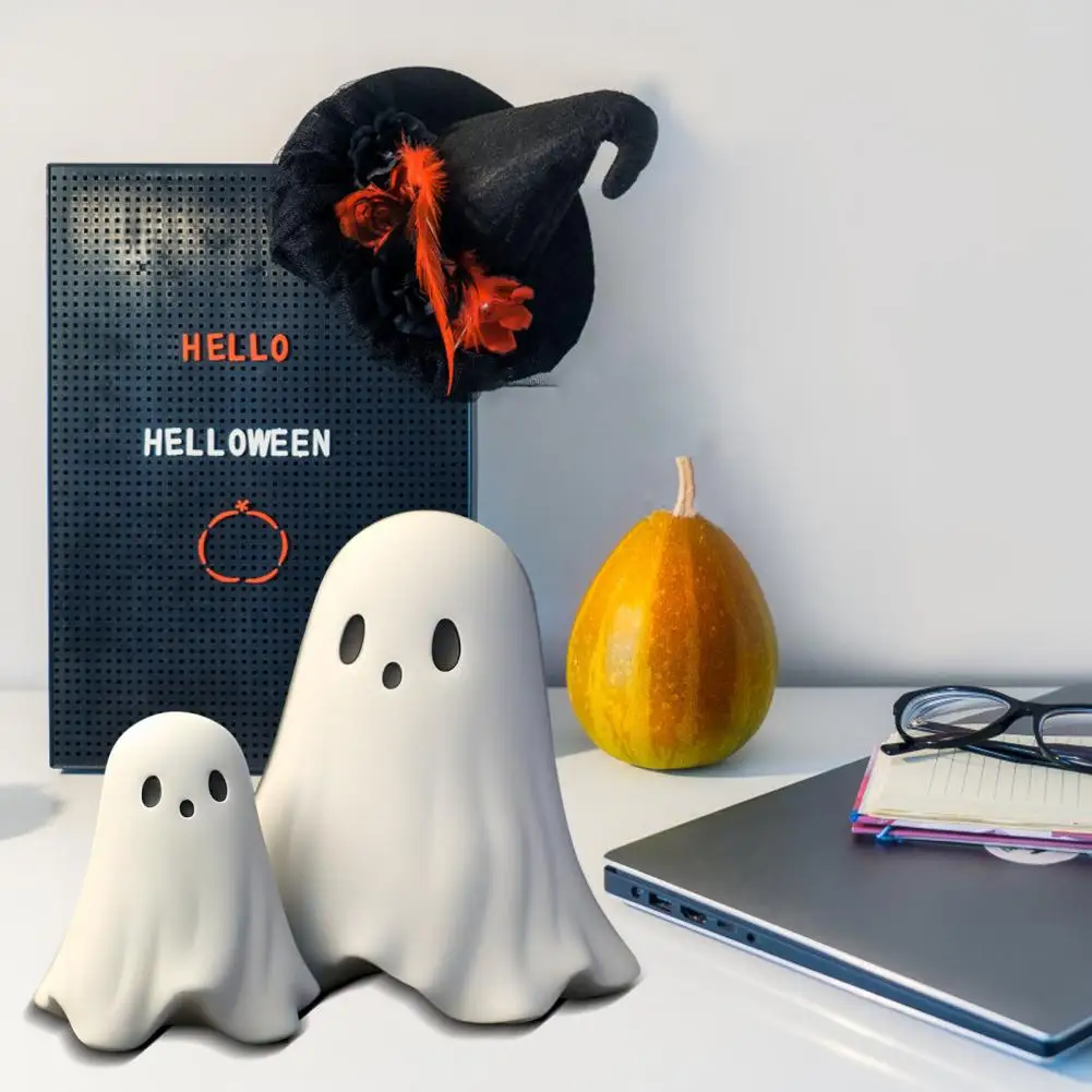 Creative Funny Halloween Ghost Figurine Heart Middle Finger Resin Statue Sculpture Home Office Desktop Decoration Ornament