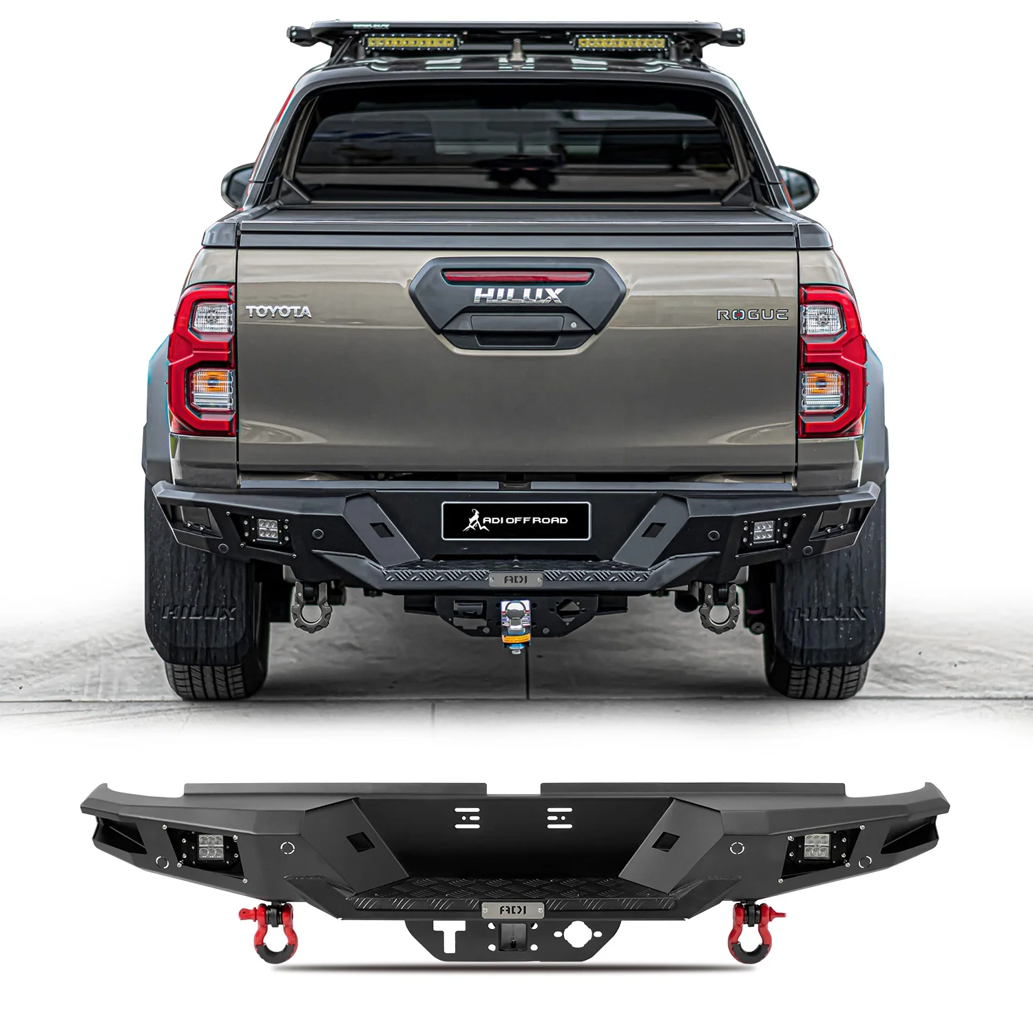 ADI OFF ROAD 4x4 Pickup truck  high quality steel rear bumper front bumper bull bar for Hilux revo Rogue Ccqueest 2021 2022 2023