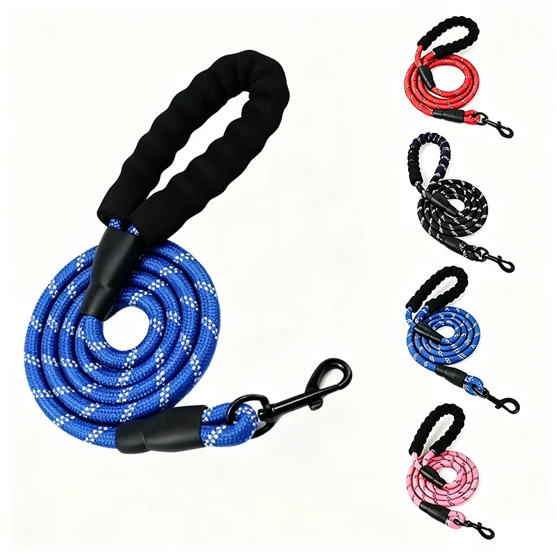 1.2m Reflective Dog Leash With Soft Padded Handle Heavy Duty Traction Rope For Small Dogs Enhance Safety Night Walk Pet Leash