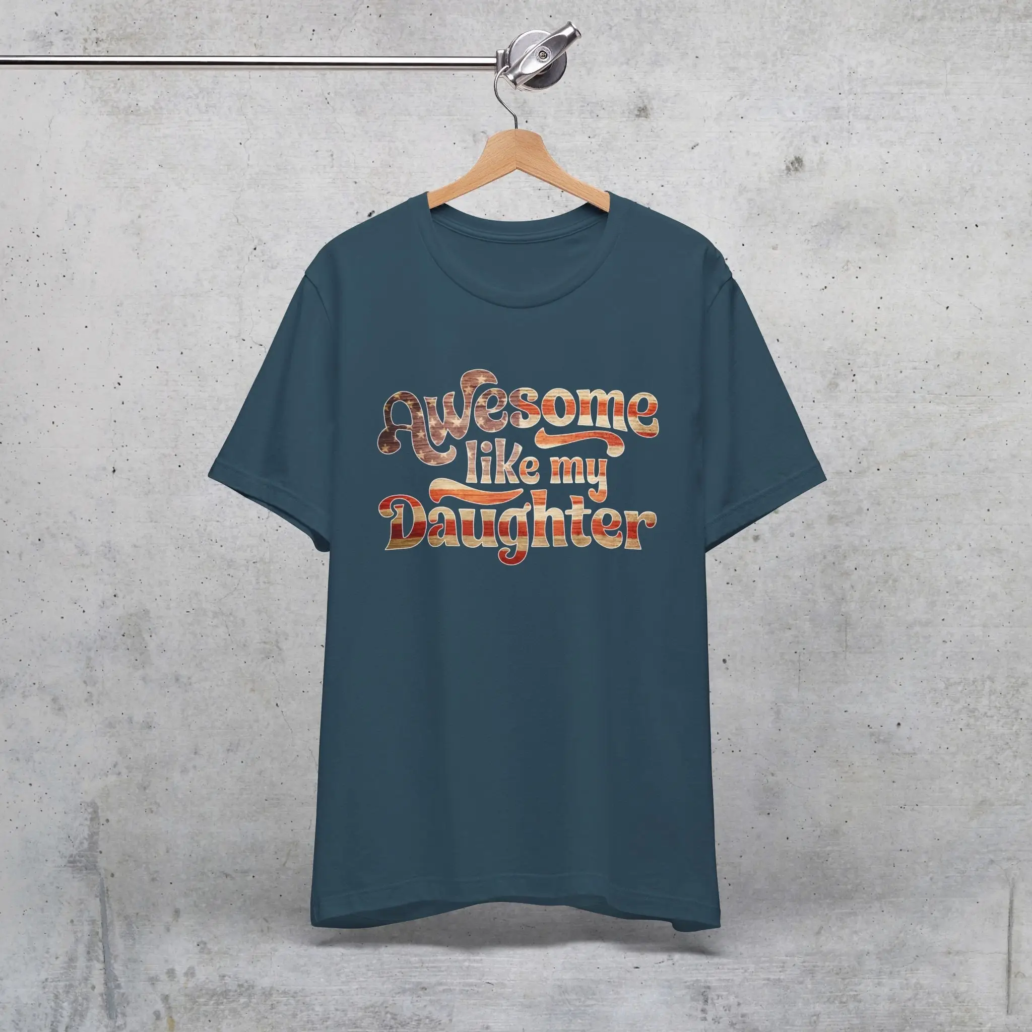 

Jersey T Shirt Awesome Like My Daughter American Flag Father'S Day For 4Th Of July