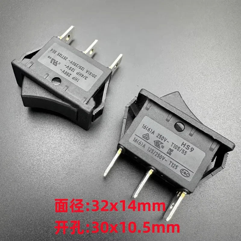 HS9 warped boat switch 3 pin 2 speed 16A250VAC push button switch 32*14mm