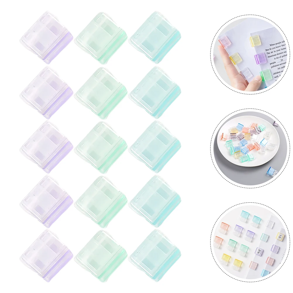 

50 Pcs File Clips Binder Clip Pusher Documents Test Papers Office Supplies Plastic Compact Desktop ganizer Cute School