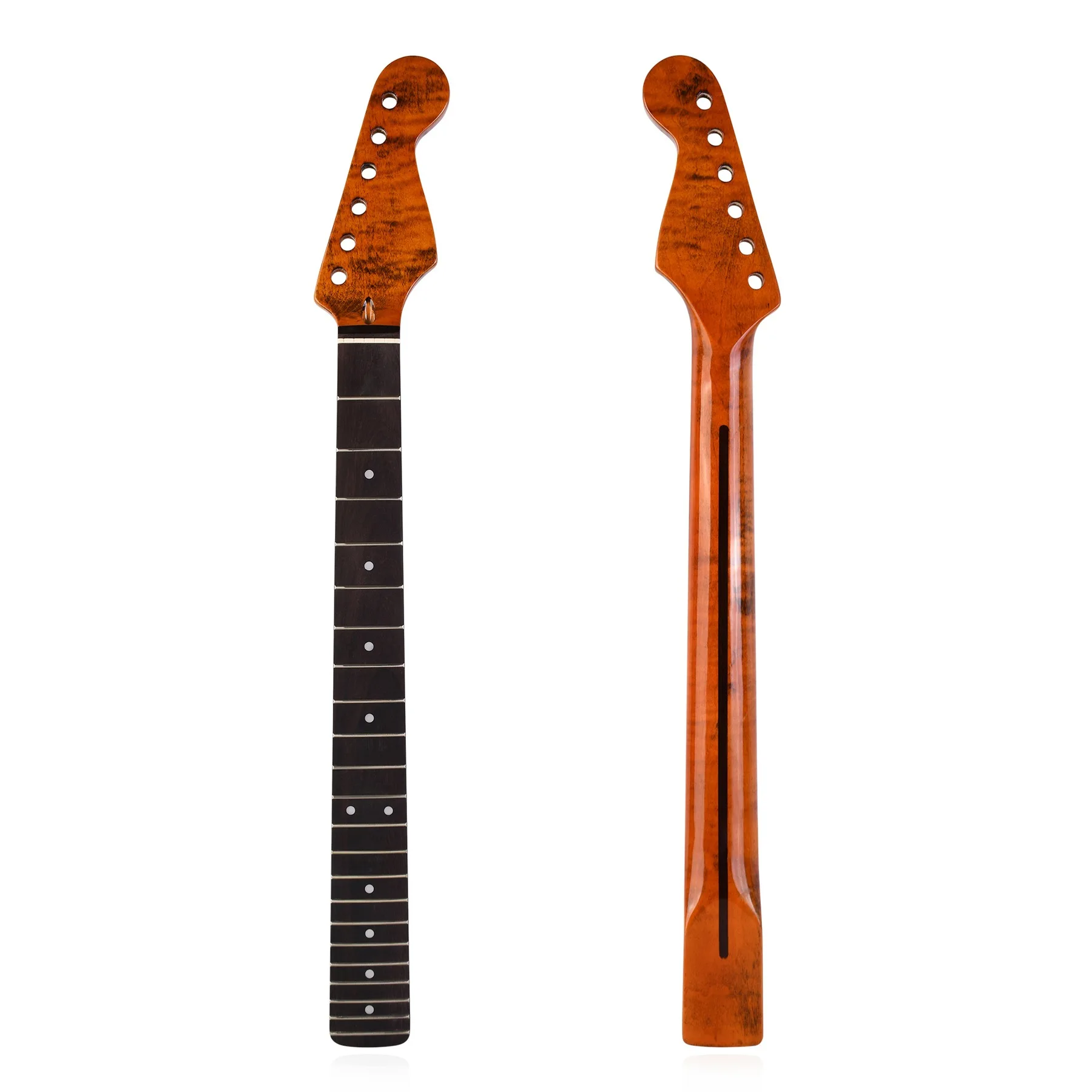 [ST Paint Bright Light] 22 Pins Rosewood Fingerboard Guitar Handle Neck for ST Strat-Cow Bone Upper Pillow