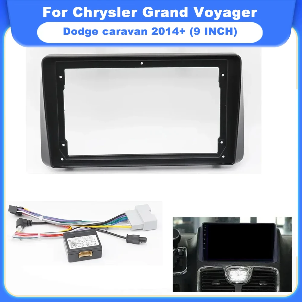 

2Din 9inchCar Radio Android MP5 Player Stereo Casing Frame Head Unit Fascia For Chrysler Grand Voyager Dodge Caravan 2014+