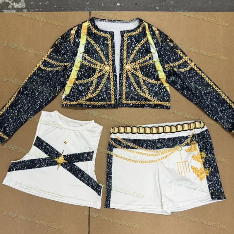 أزياء الفتيات Kpop Zoey التأثيرية للأطفال ملابس تنكرية للحفلات K-Pop شيطان الصيادين رومي أزياء المعبود ميرا التأثيرية ملابس كرنفال الهالوين