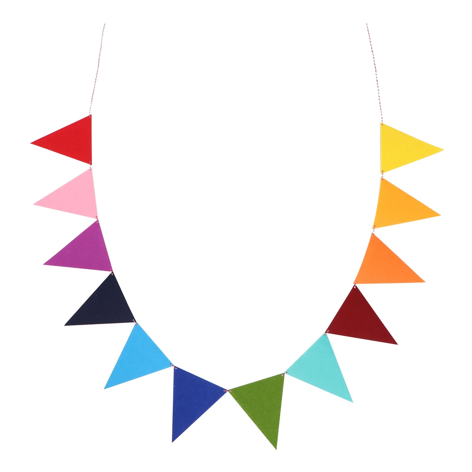 

12pcs Colorful Felt Pennant Banner Triangle Flags Garland Decor Hanging Bunting Party Room Atmosphere Christmas Home