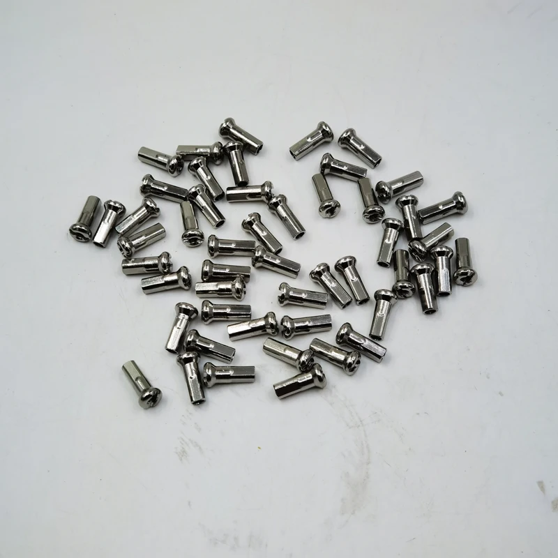 Material 304 Stainless Steel Nipples For Diameter 2.6mm 12G E-bike Spokes Length 14mm Sliver Color Spoke Caps For E-bicycle