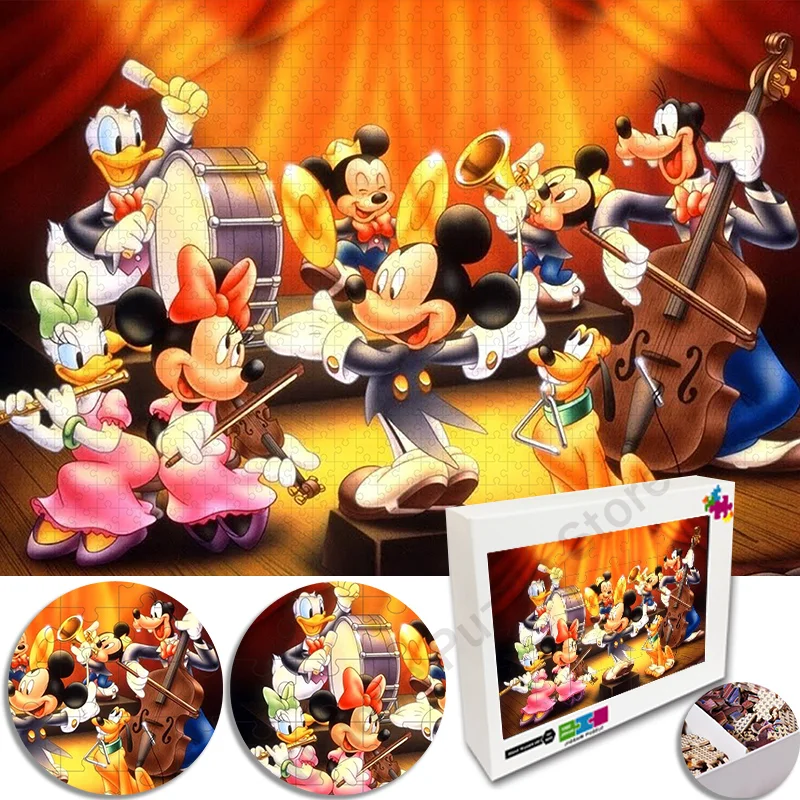 

Деревянные пазлы с Микки Маусом, 108/200/300/500/1000 элементов, для взрослых и детей, развивающие игры и игрушки