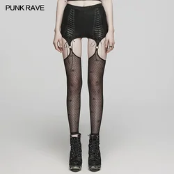 PUNK RAVE Leggings sexy in rete elastica gotica da donna Pantaloni femminili in pizzo squisito simmetrico Abbigliamento donna primavera/estate