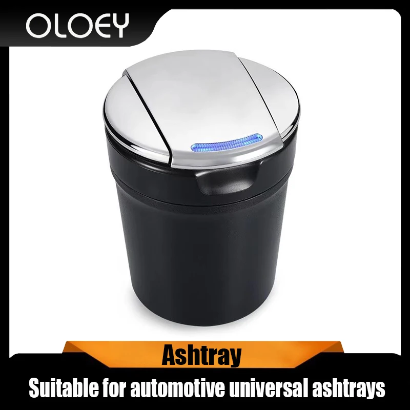 

Car ashtray with creative personality multi-functional lid with LED light ceramic interior for cars universal ashtray