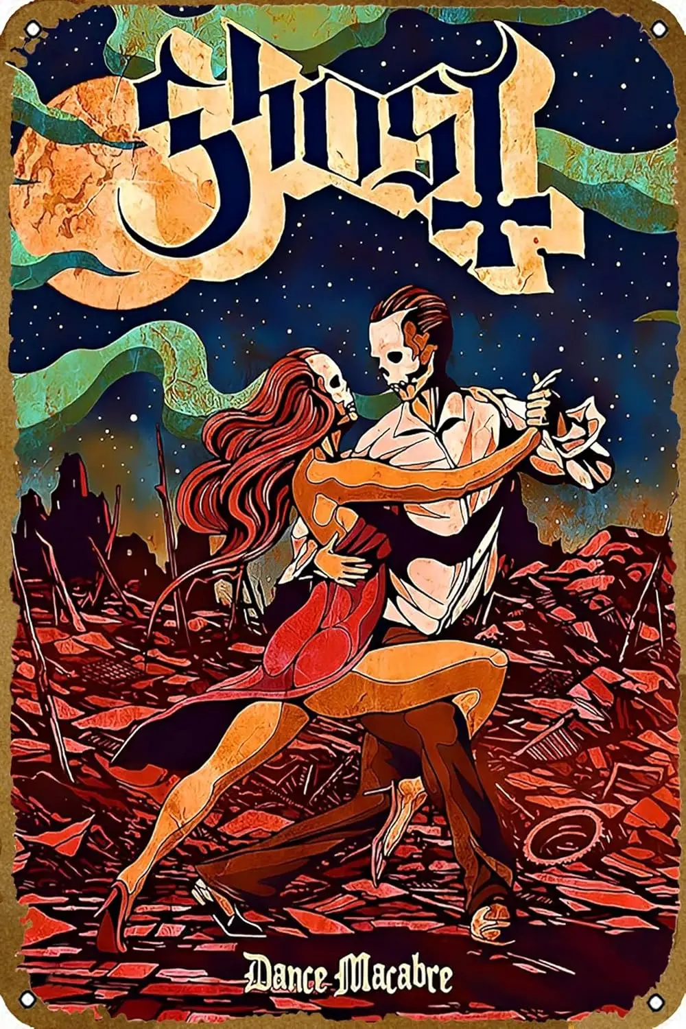 Band Ghost Bc Poster Vintage Metal Tin Sign Home Kitchen Bar Cafe Club Cave Retro Art Wall Decor Plaque 8x12 Inch.