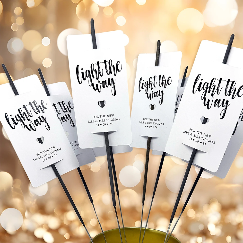 Personalized Sparkle Tags for Wedding Christmas Birthday Party Custom Sparkler Label Wedding Favor Card Wedding Tags