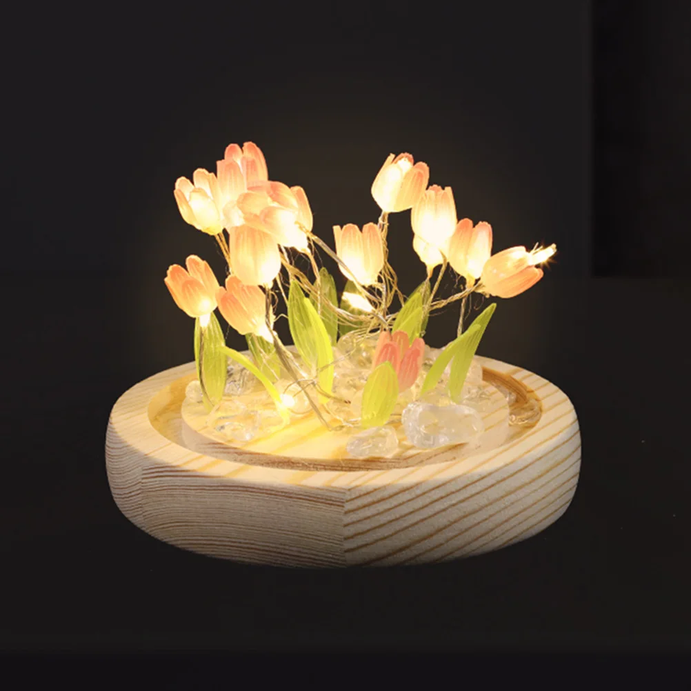

16 Kits Crystal Flowers Room Night Light Light Lamp Bedroom Atmosphere Warm Decor Reading Table Lamp
