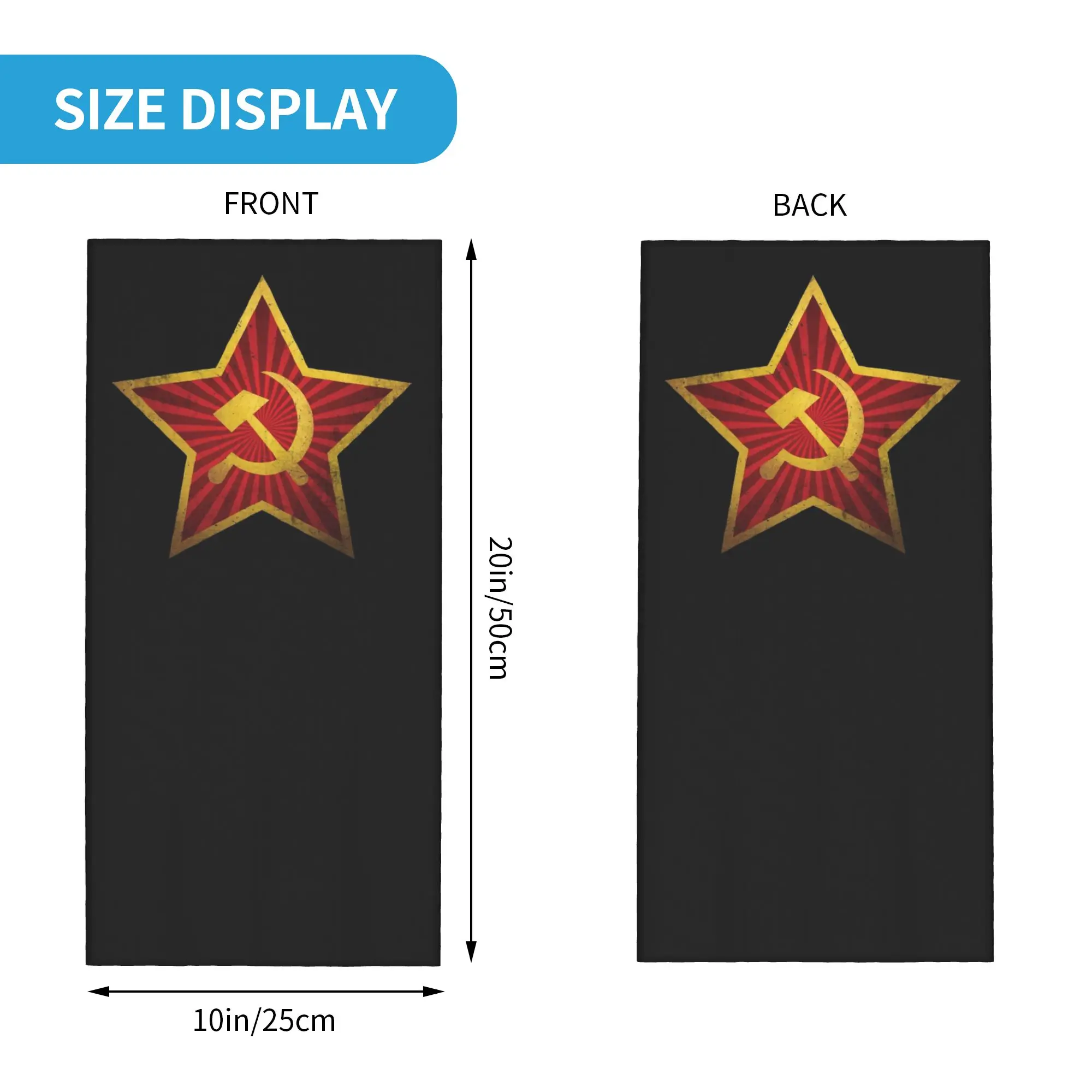 USSR Soviet Union Russian CCCP Bandana Neck Cover Balaclavas Face Scarf Printed Hammer Sickle Headwear Multifunctional Adult
