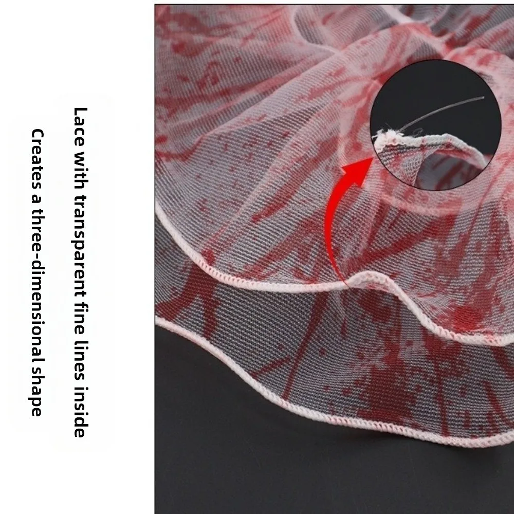 Rose Halloween Bridal Headwear Bloodstain Gothic Dark Skeleton Hand Rose Hairpin Skeleton Hairpin Lace Hair Clip Bracelet