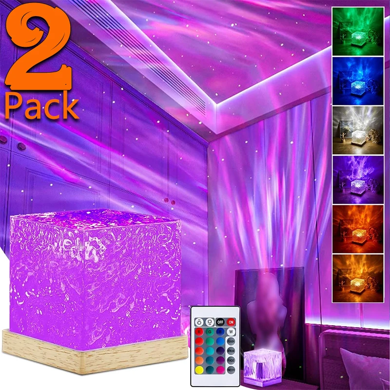 

Ocean Wave Projector Light, 16-Color Luminorthe Cube Lamp, 3D Holographic Water Ripple Romantic Ambient Lighting