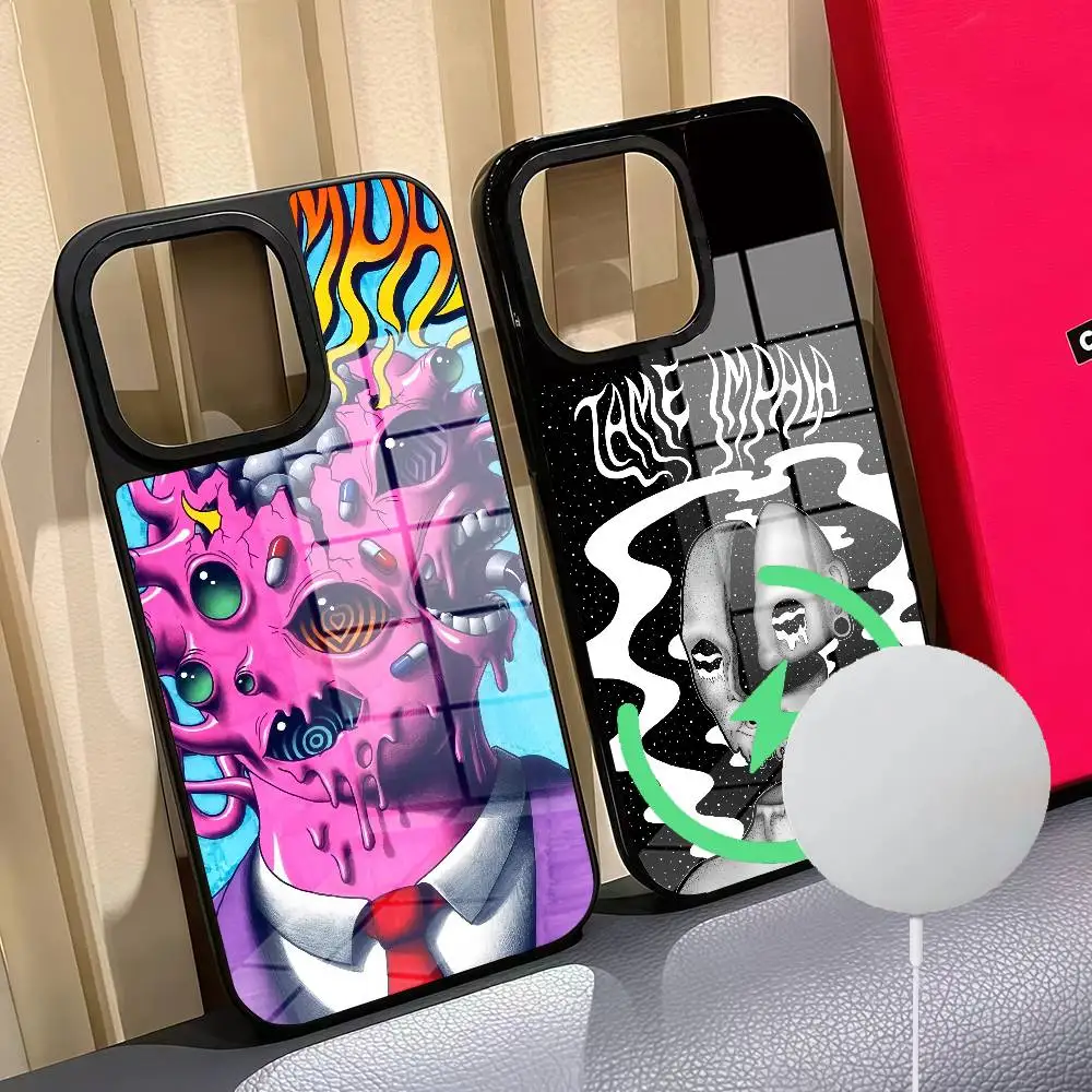 

Tame Impala Psychedelics Phone Case For Iphone 16 15 14 12 11 13 Pro Max Mini Puls Magnetic Glass Cover