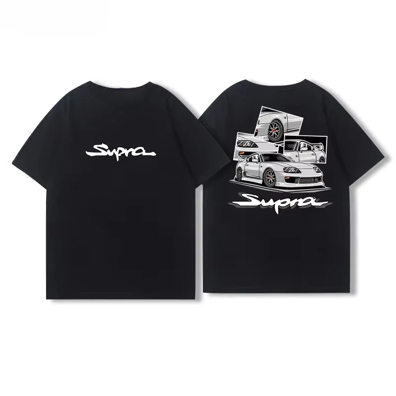 Car JDM Modified Car Supra Bull Demon King Printed Women's T-shirt Breathable Motorcycle Men's T-shirts Summer Women's Clothing