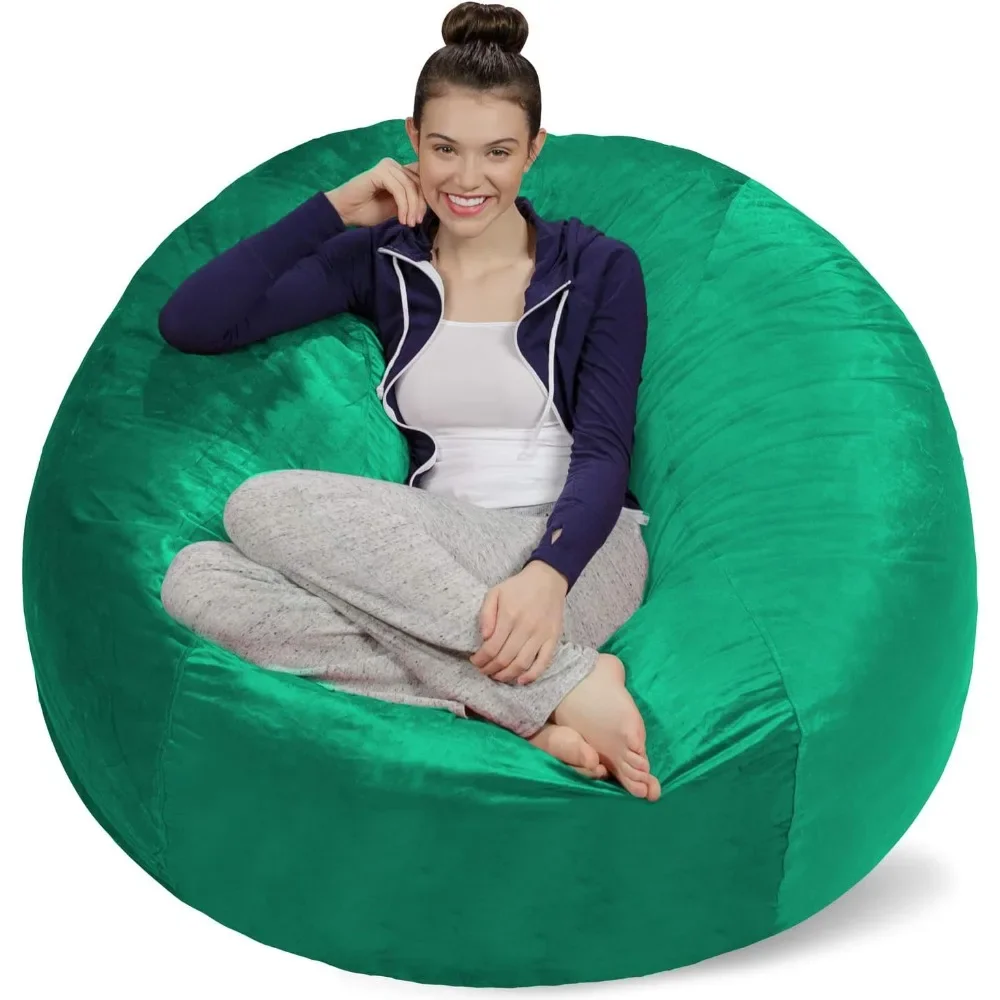 Bean Bag Chair - Plush, Ultra Soft - Memory Foam Bean Bag Chair with Microsuede Cover - Stuffed Foam Filled Furniture