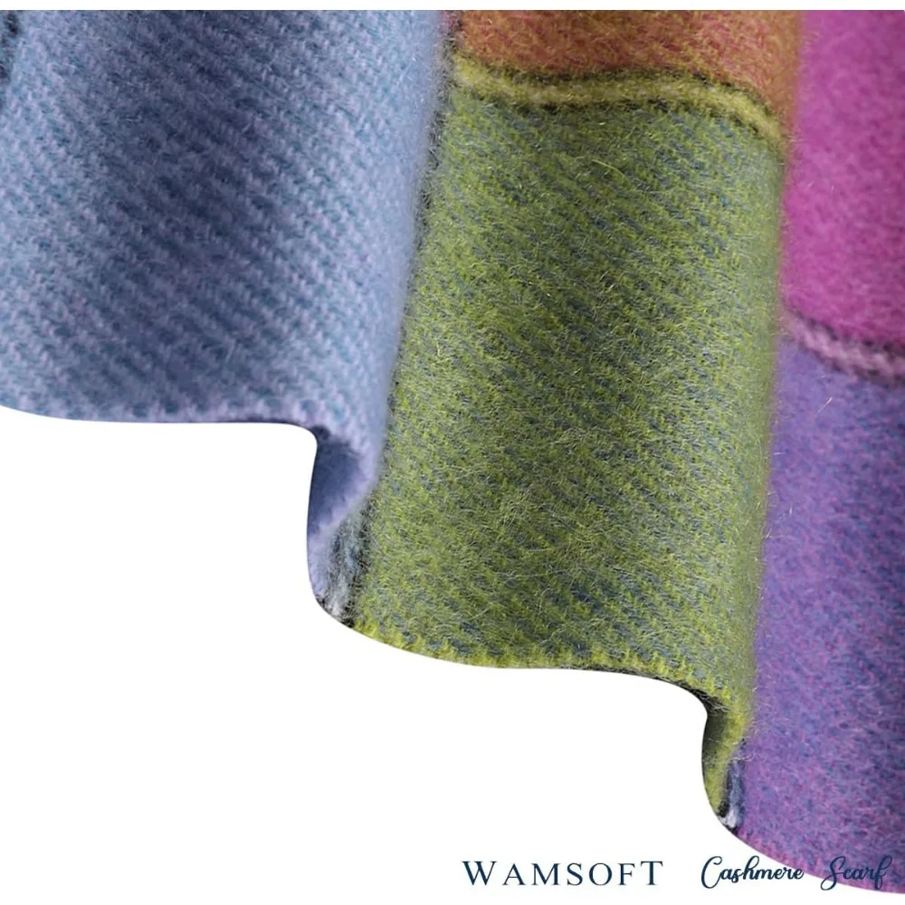 Luxuriöse Winterschals aus Kaschmir – karierte und solide Muster für Damen und Herren |   Dicke und leichte Wraps, ideal für kaltes Wetter