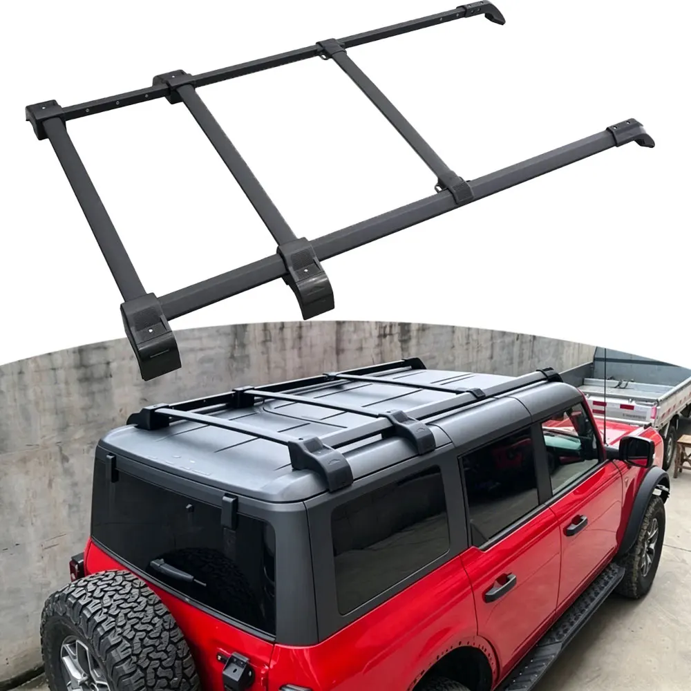 

5PCS Aluminum Roof Set Fit for Ford Bronco 4Door 2021 2022 2023 2024 2025 Rail Rack Cargo Bars Crossbar Heavy load Black