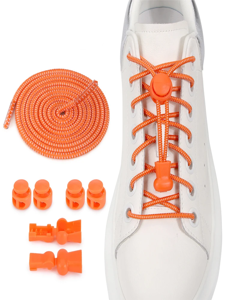 2 paires de lacets élastiques ronds sans attaches, baskets à lacets sans cravate, lacets rapides pour enfants et adultes, accessoires de chaussures