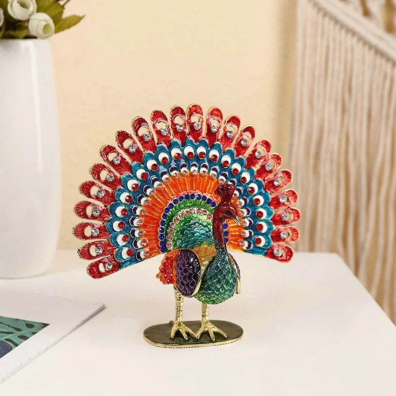 Fashion home ornaments, peacock decorative box scenic souvenirs