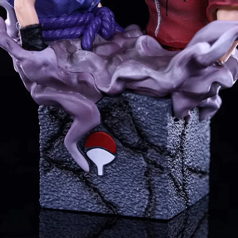 18cm Anime Naruto Figure Naruto Uchiha Sasuke Itachi Brothers Bust Figurine Statue Model PVC Desktop Collection Action Figure To view 5