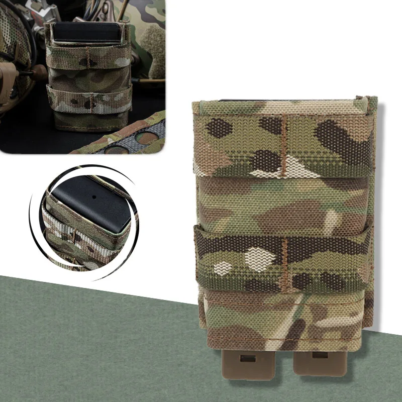 

Tactical MOLLE Quick Release Magazine Pouch with Drainage Holes & Built-in Rigid Plate EDC Gear, Outdoor Survival Accessories