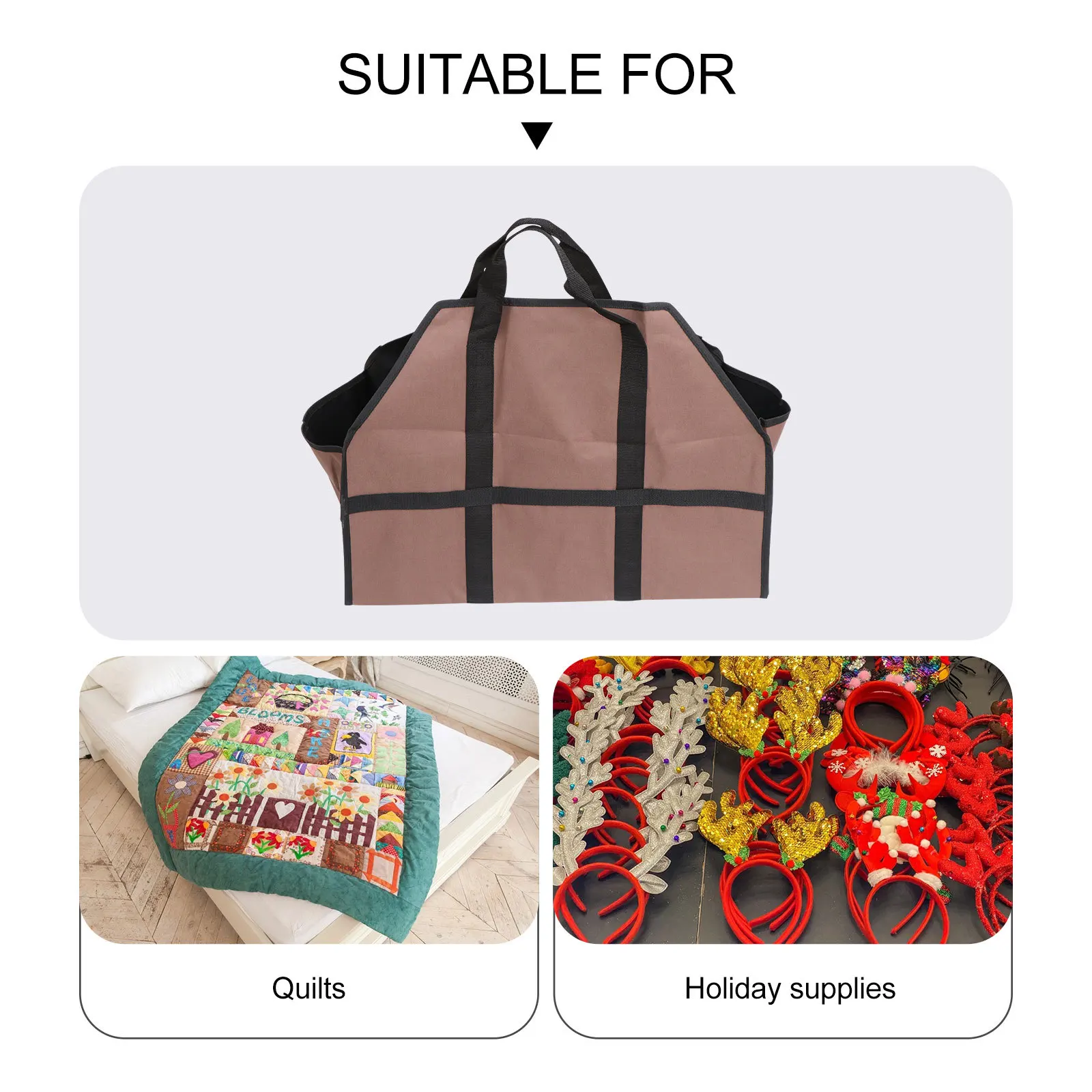 Log Tote Bag Heavy Duty Firewood Carrier Foldable Wood Storage For Fireplace Oak Maple Logs Transport Garden Tools Camping Gear