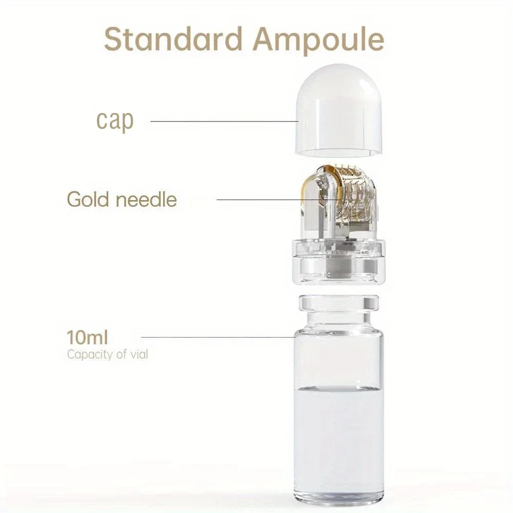 1PCS 64Pins Titanium Micro Naald Roller Huidverzorging Apparaat Thuisgebruik Lip Gezicht Brow Haar Hoofdhuid Serum Applicator