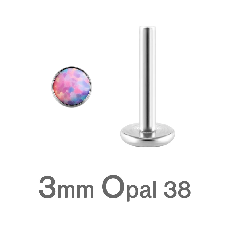 Opal Titanium Labret Studs 16G for Lip Ear Piercing