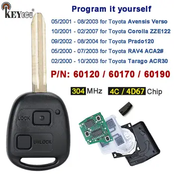 KEYECU AU, č. dílu: 60120 / 60170 / 60190 pro Toyota Corolla Rav4 Tarago Avensis Verso Prado120, dálkový klíč, čip 304MHz 4D67 / 4C 10 nejlepší prodej Výměna klíče u Toyoty Verso - №6