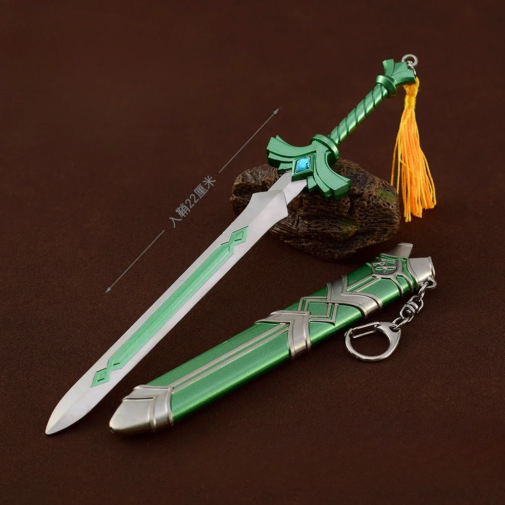 22cm Goddess Sword Keychain Link LoZ Tears of The Kingdom Game Merchandise Metal Weapon Model Home Ornament Craft Collection Toy