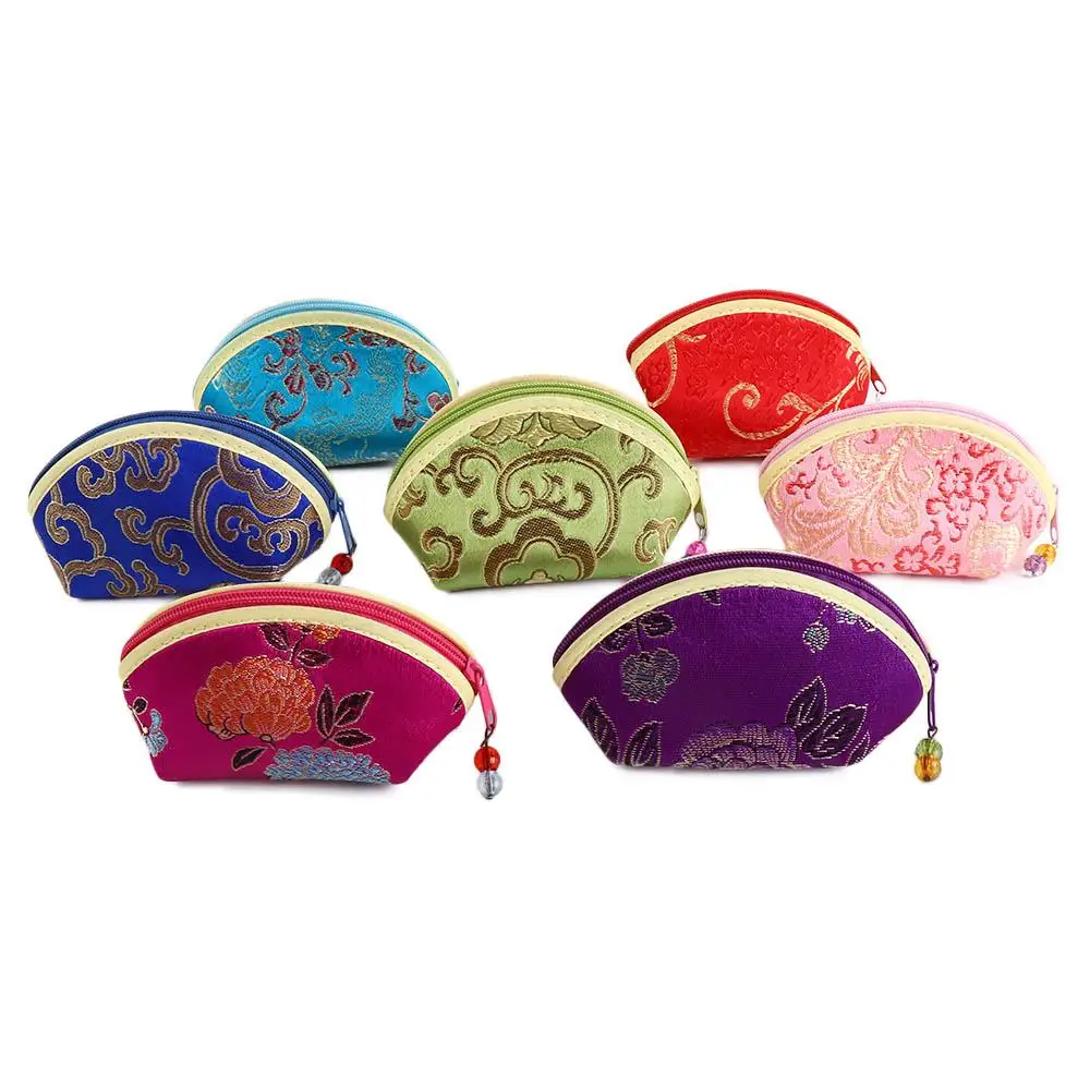Embroidery Cloth Gift Pouch Necklaces Case Zip Multi Color Jewelry Case Chinese Style Storage Bag Purse Pouch Women Jewelry Bag