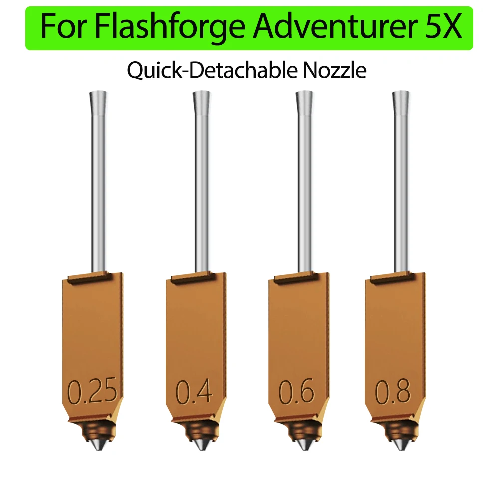 

For FlashForge Nozzles AD5X Nozzle 3D Printer Replacement Part in Multiple Sizes 0.25mm/0.4mm/0.6mm/0.8mm for AD5X Hotend Parts