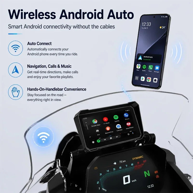 Jansite Motorcycle GPS Navigation Wireless CarPlay Android Auto Dual BT Moto Monitor For BMW R1200GS R1250GS F800 F900 S1000XR image 4