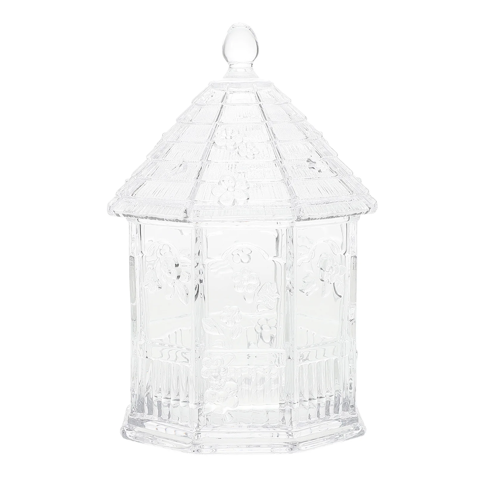 

Elegant Glass Candy Dish Lid Kitchen Storage Jar Decorative Glass Container Airtight Candy Storage Jar Jewelry Dish with Lid