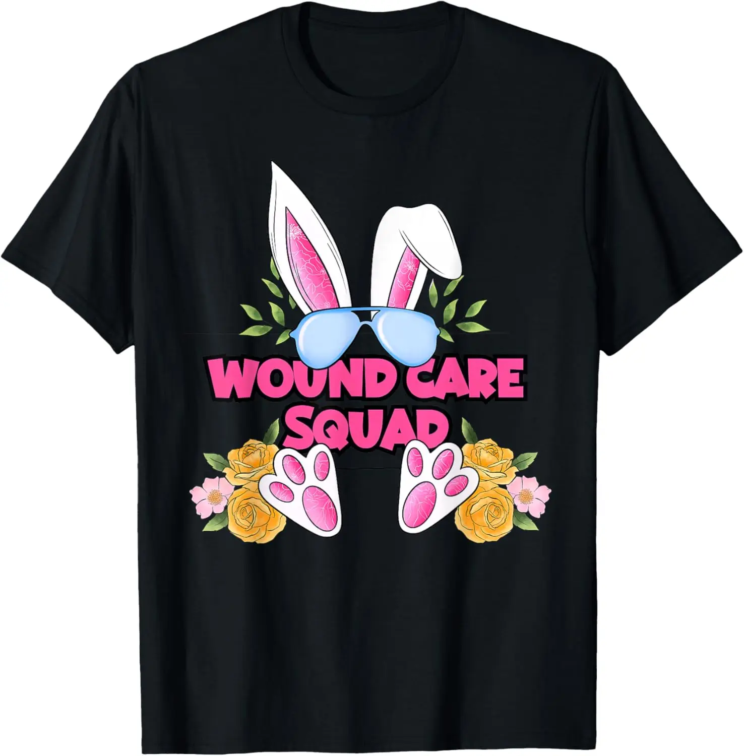 

Wound Care Nurse Cute Bunny Flower Easter Day Nursing Wound T-Shirt