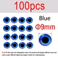 100 piezas azules de 9 mm