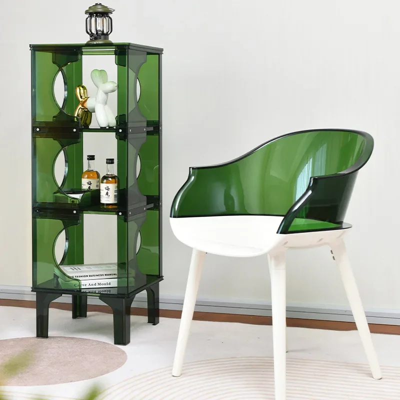 Transparent acrylic side cabinet, modern simple bedside table, Nordic design4