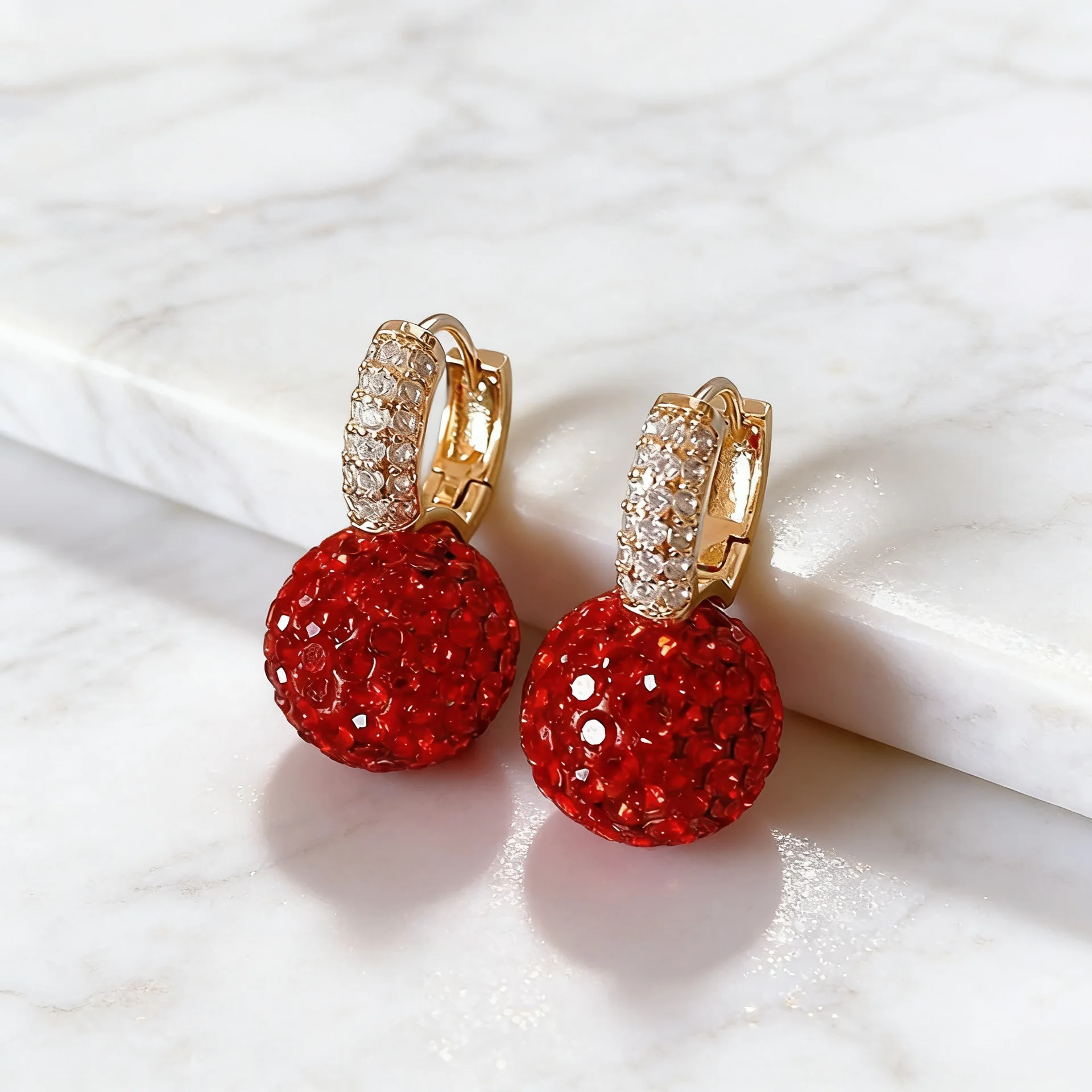 Einzigartig gestaltete, mit Strass besetzte Kugelohrringe für Damen, modische, funkelnde Ohraccessoires, Schmuck, Geschenke für Mädchen, Party, Freizeitkleidung – Detail 9