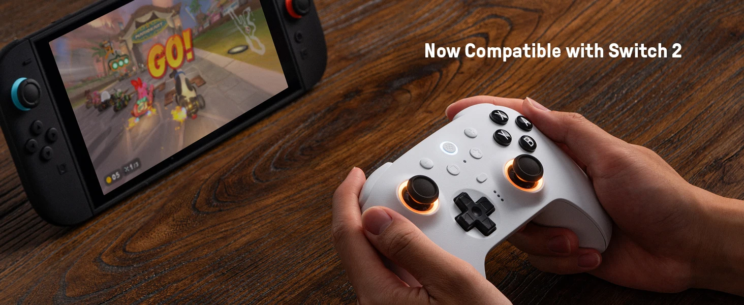 8BitDo Ultimate 2 Bluetooth-Controller, kabelloses Gamepad für Nintendo Switch, Switch 2, Windows 10/11 mit TMR-Joystick-Zubehör – Detail 1