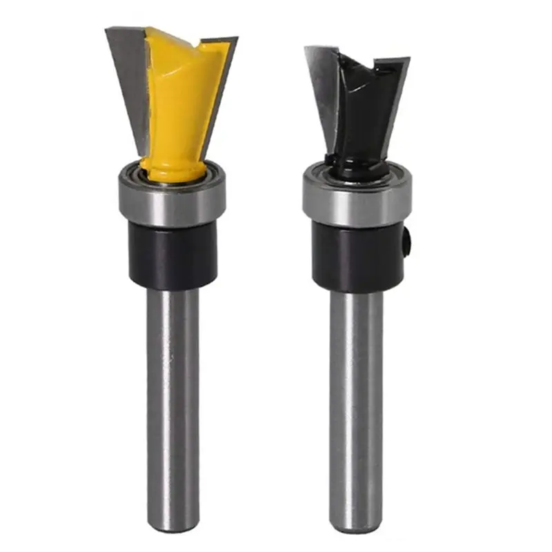ABRN-For Furniture Cabinet For Furniture Building 2Pcs 1/4 Inch Shank Dovetail Joint Router-Parts With Bearing Guide Dovetail Ji