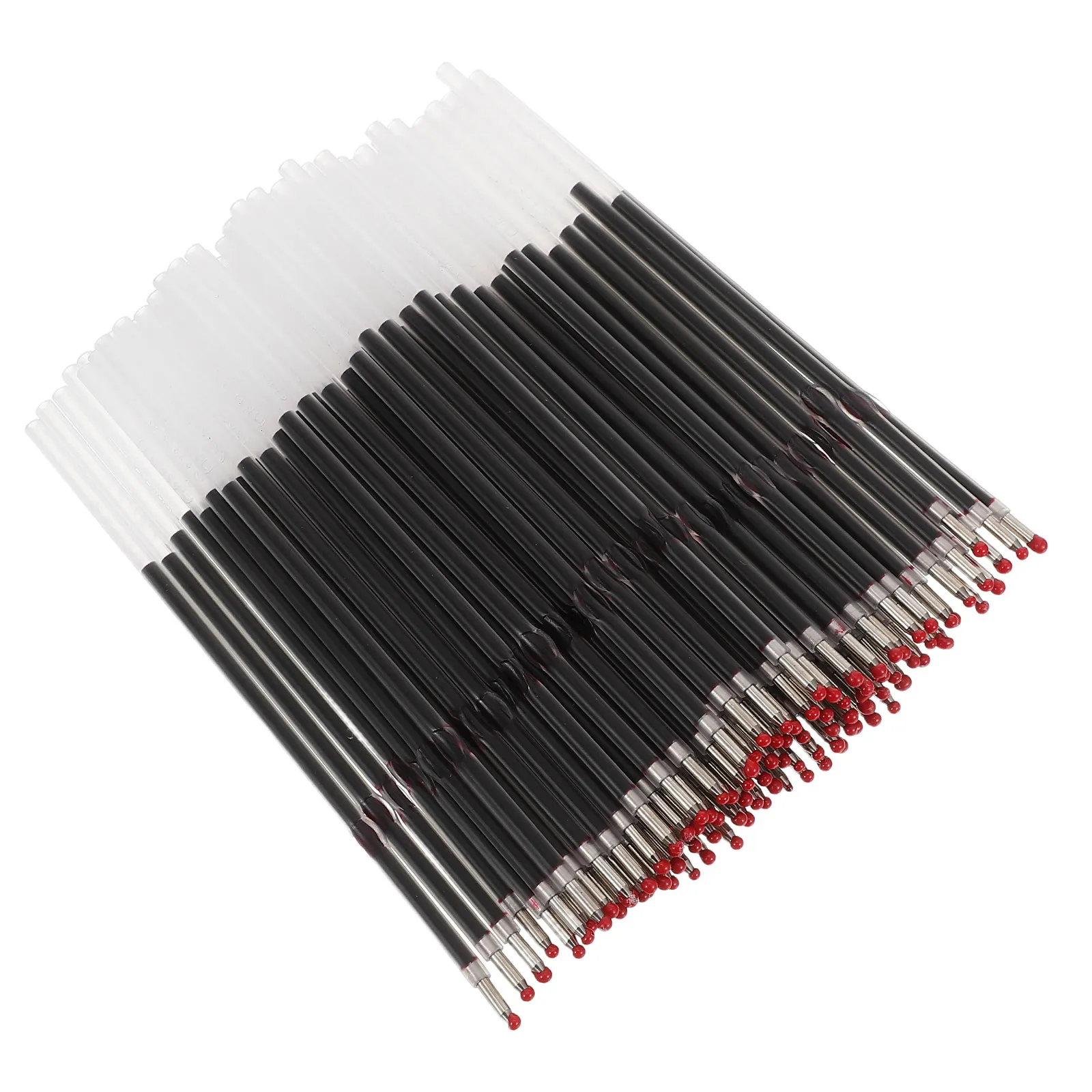 100Pcs Retractable Ballpoint Pen Ink Refills Red Replacement 0.7mm Medium Point Smooth Writing Click Pens Office School