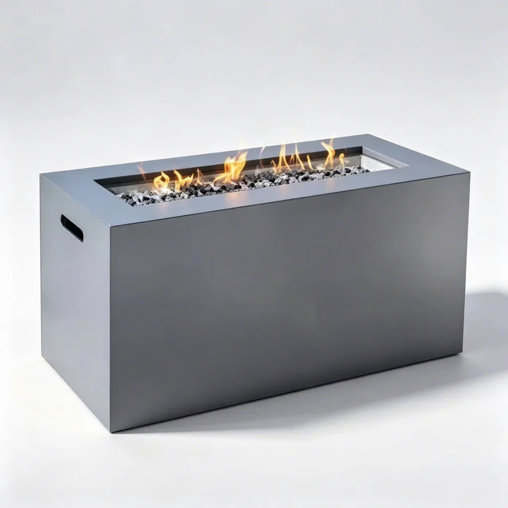 Outdoor Living Furniture Sets Concrete Gas Fireplace Rectangular Burner LP Gas Fire Table Outdoor Gas Fire Pits