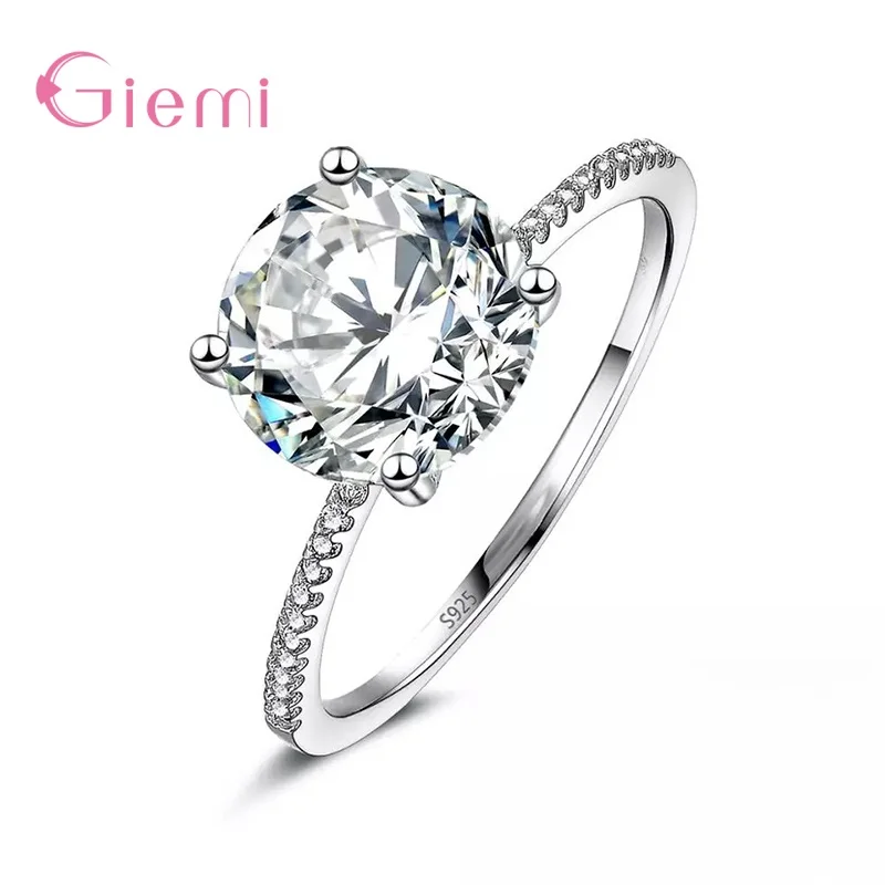 

Korean 925 Sterling Silver Jewelry Rings for Women Exquisite Square Cutting CZ Diamond Wedding Engagement Accessories